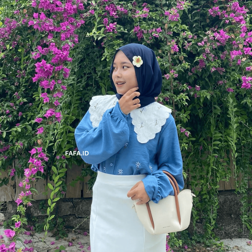 FAFA - SEPHIRA KEMEJA BLOUSE WANITA MOTIF BUNGA BORDIR
