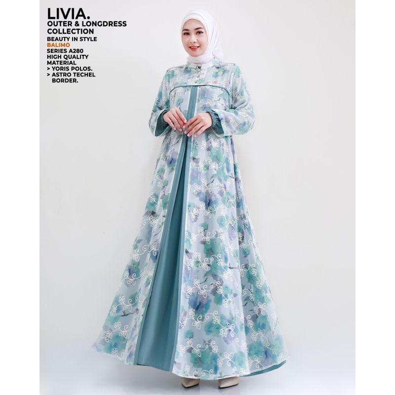 gamis livia 2 in 1by balimo/Gamis balimo terbaru