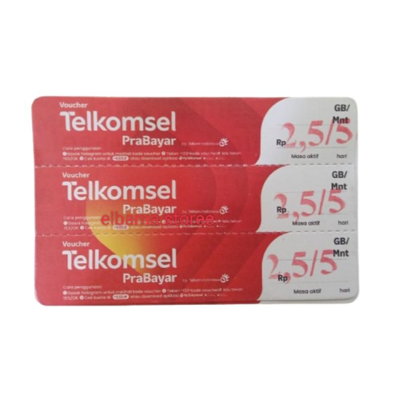 Voucher Telkomsel 2.5/5 zona 2 Sumbagteng