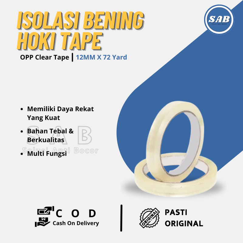 

Lakban Isolasi Selotip 888 OPP Tape Rekat Kuat Berkualitas12mm