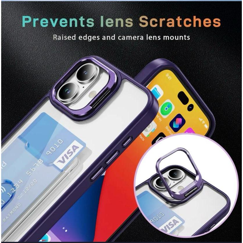ACRYLIC CARD / KARTU 2in1 dan STANDING CASE BENING IPHONE 15 / 14 / 13 / 12 / 11 / PRO MAX