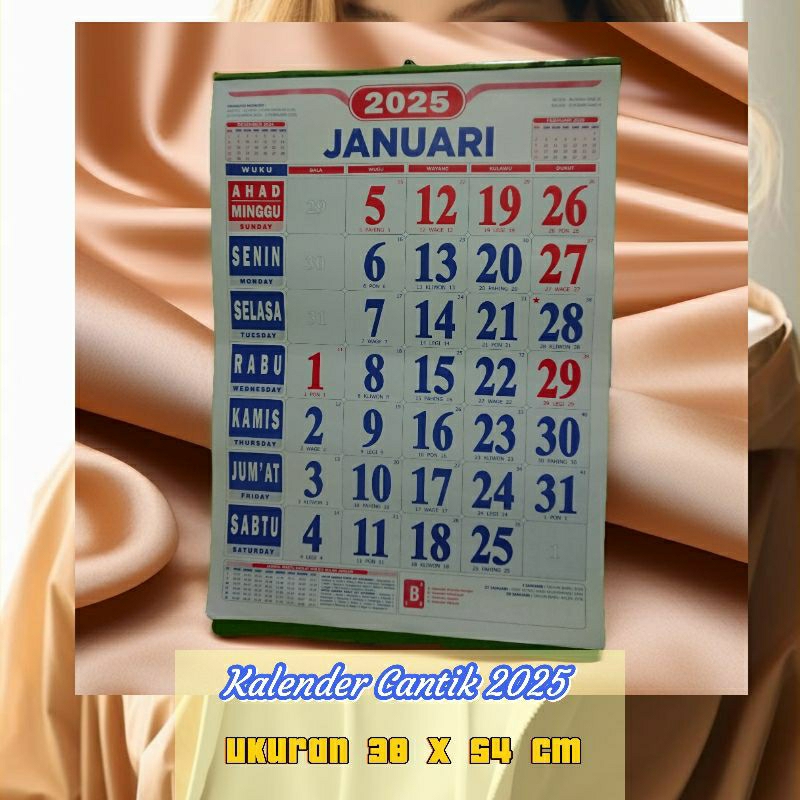 

Kalender murah 2025 Ukuran P 38 x L 54 cm Kalender Cetak Ulang