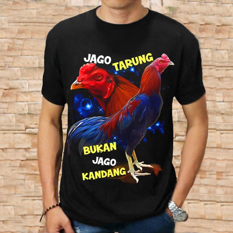 KAOS PRIA DEWASA DISTRO LENGAN PENDEK AYAM JAGO TARUNG / BAJU PRIA KEREN TERBARU / KAOS T-SHIRT PRIA