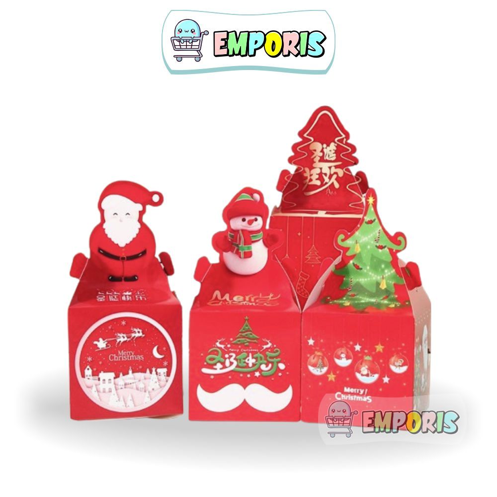 

(5 PCS) Box Hampers Natal Kecil / Kotak Gift Box Natal / Gable Box Christmas