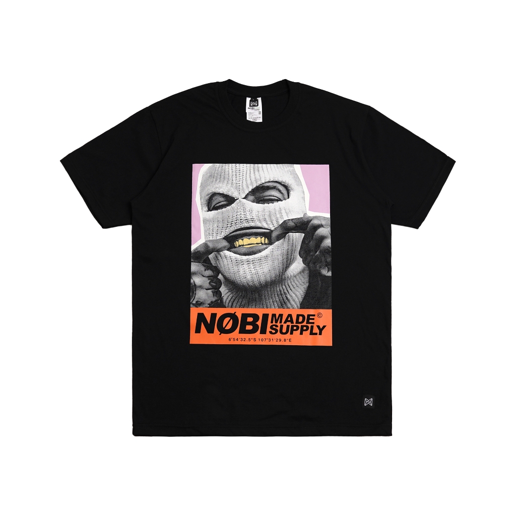 NOBI Kaos Pria T-shirt Smiley - Black