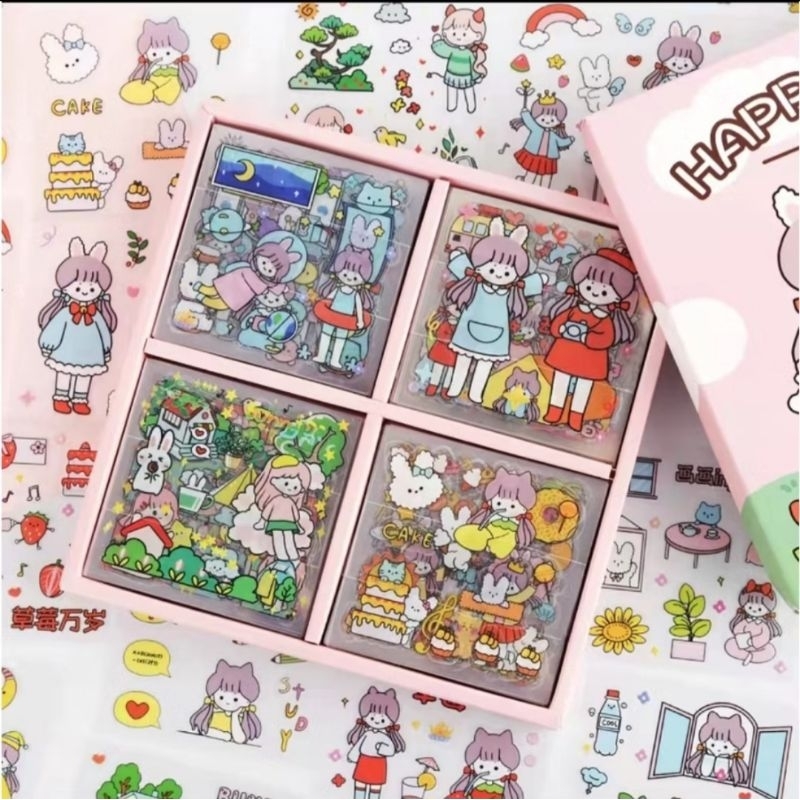 

Sticker Lembar Cute Girl Rare Journaling Aesthetic DIY Scrapbook Botol Minum