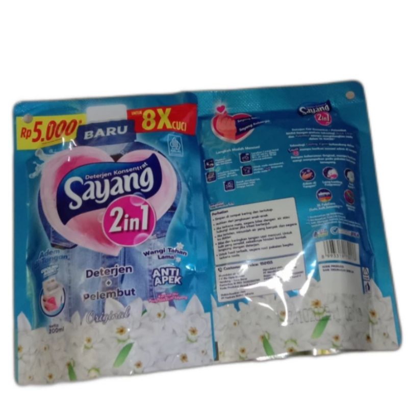 Sayang Deterjen Cair Original 200Ml, Sayang Deterjen Cair Rose 200Ml