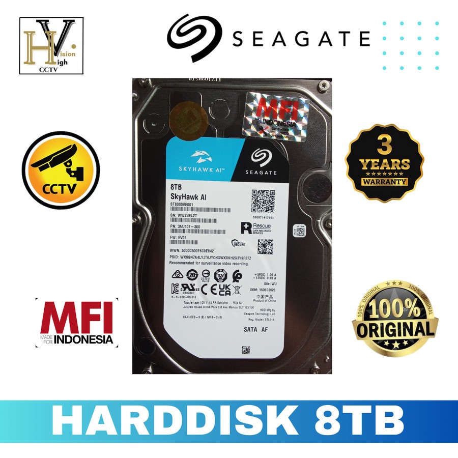 HARDDISK CCTV 8TB Seagate MFI
