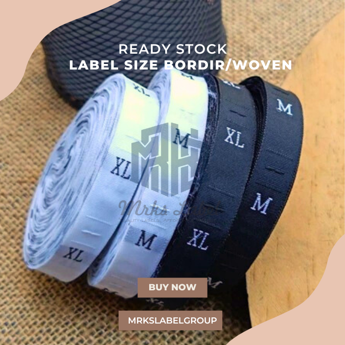 LABEL WOVEN HITAM ALL SIZE