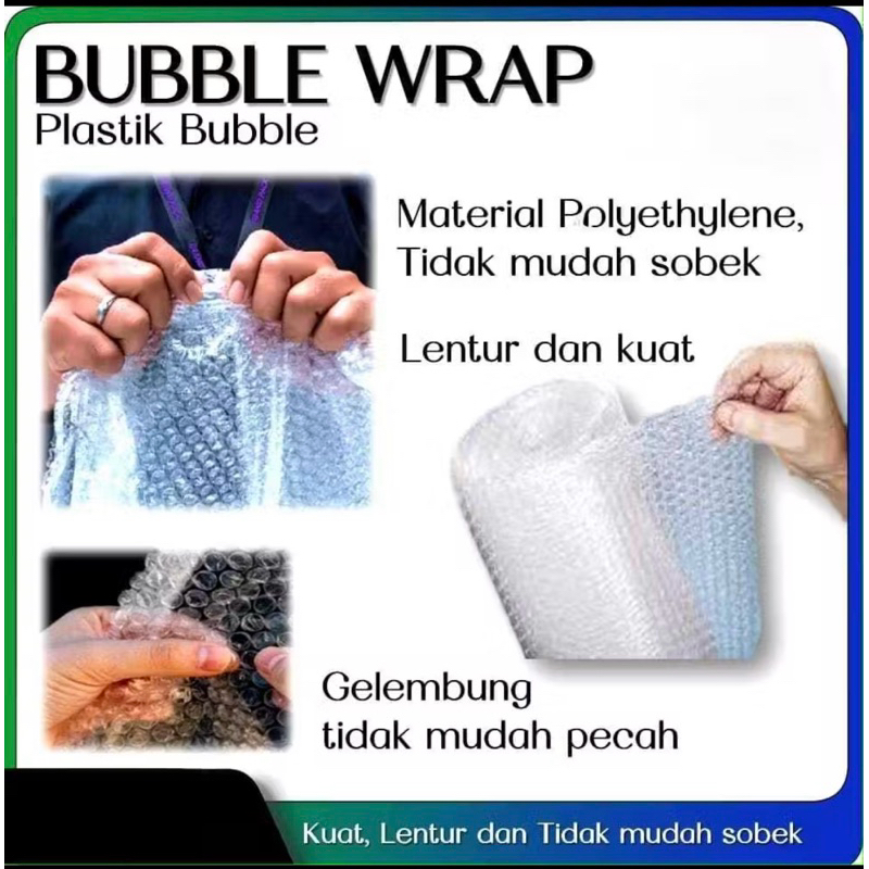 

RB Bubble warp roll ukuran 30 cm x 50 meter warna hitam dan putih