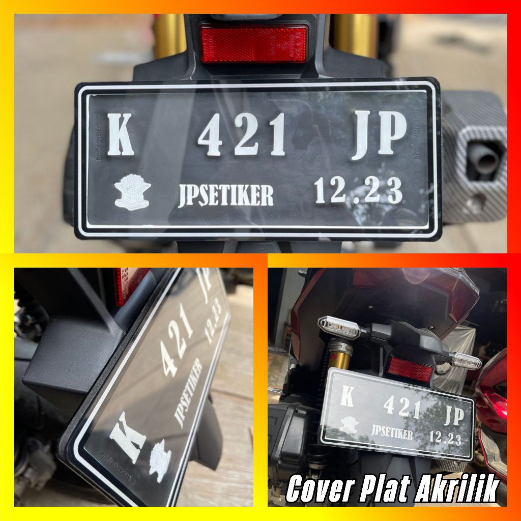SM Cover Plat Nomor Motor Tutup Akrilik Dudukan Plat Motor