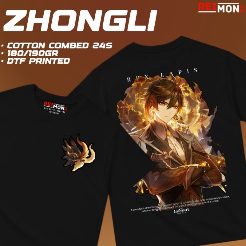 T-Shirt / Kaos Baju Game Zhongli Genshin Impact