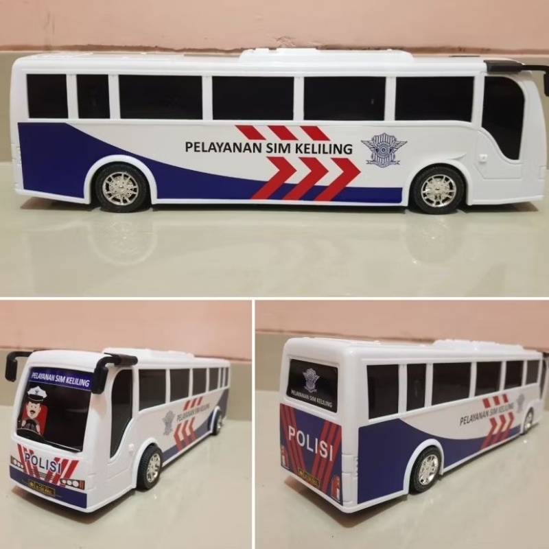 Mainan Bus Polisi - Mainan Mobil Bus Polisi - Mainan Bis Polisi 37 Cm