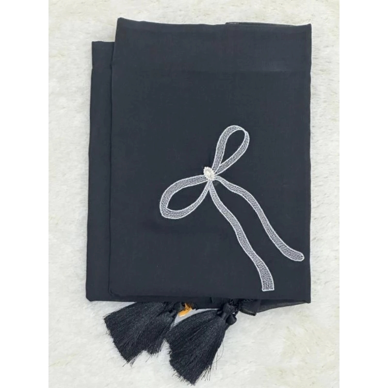 Hijab Segi Empat Paris Tasel Bordir Coquette Pita || Jilbab Segi Empat Paris Tassel Bordir