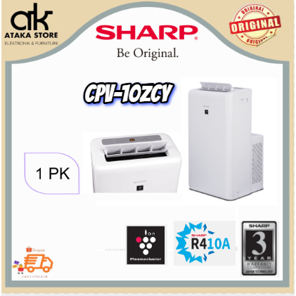 AC PORTABLE SHARP 1PK CVP10ZCY TURBO COOL GARANSI RESMI