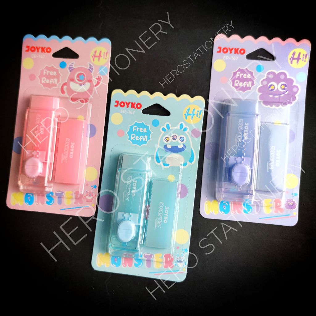 

Penghapus retractable eraser hi monster imut joyko ER-147
