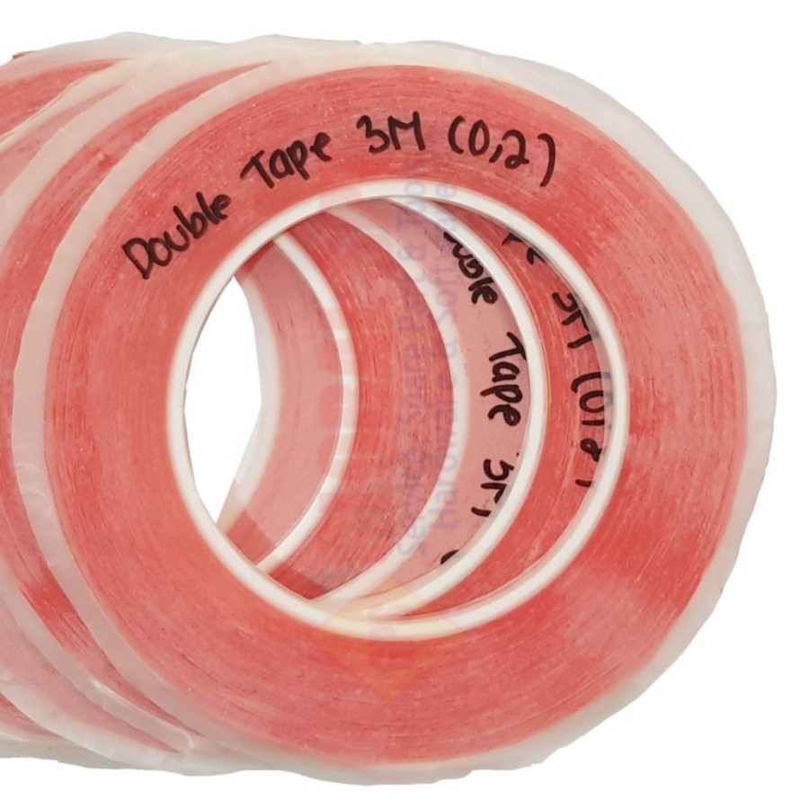 

DOUBLE TAPE 3M MERAH TRANSPARAN 0,2CM ORIGINAL