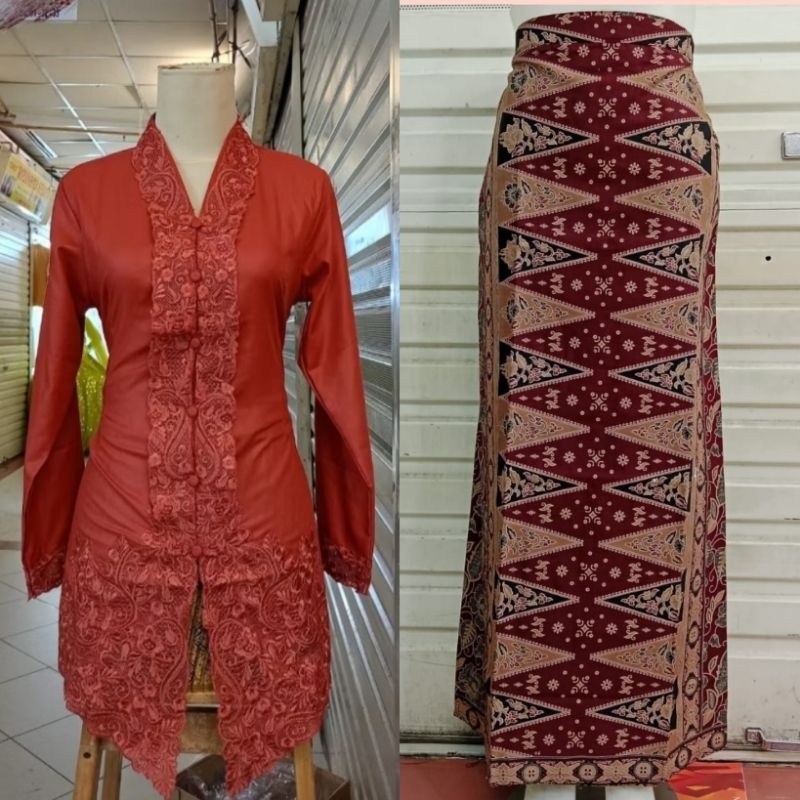 SET KEBAYA ENCIM DEWASA POLOS SENADA TANGAN PANJANG // KEBAYA ENCIM KATUN BORDIR // KEBAYA ENCIM BET