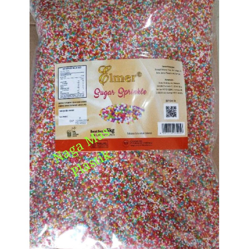 

Elmer Sugar Sprinkel / Hiasan Kue warna warni 1pak 250gr.