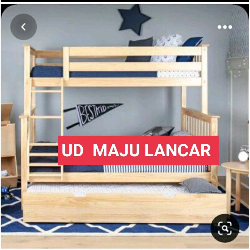 tempat tidur anak tingkat dipan anak tingkat bahan ful kayu jati Landa bagus untuk anak