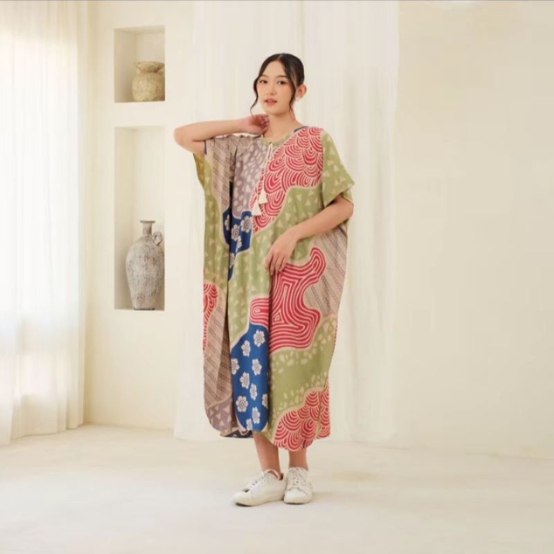 ayana kaftan home ld 150 kaftan rayon daster lowo jumbo dress batik motif wanita muslim nyaman