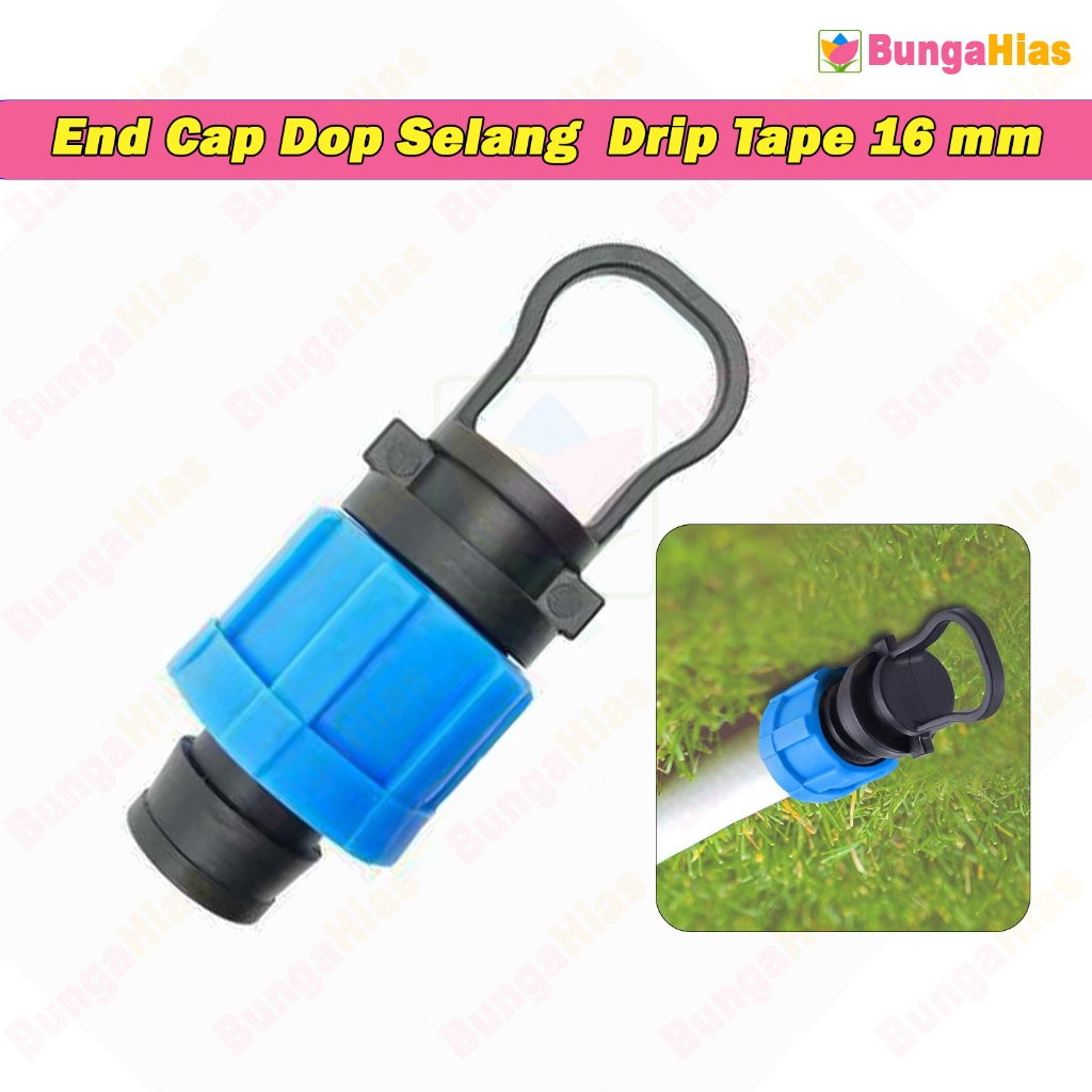 End Plug Selang Drip 16 mm Tipe Lock Konektor Sambungan Driptape Pipih Irigasi Tanaman Sawah Kebun T