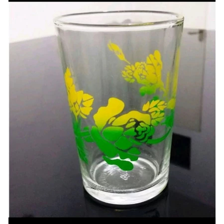 Gelas Bunga / Kembang 208 / Gelas kaca motif 6 Pcs / 1/2 Lusin