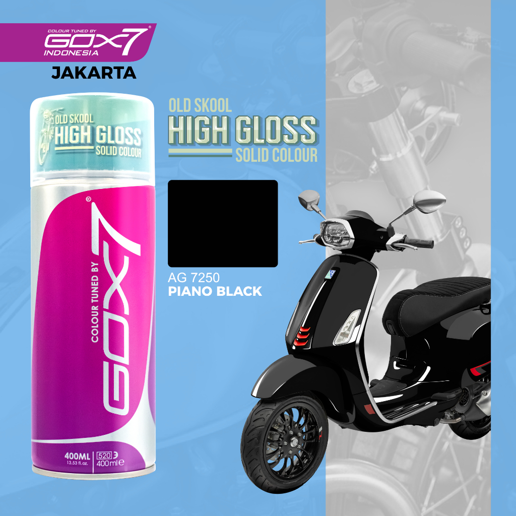 Gox7 Cat Semprot Premium Mobil/Motor Piano Black-Solid PU-High Gloss-Solid Polos-Hitam Solid | Solid