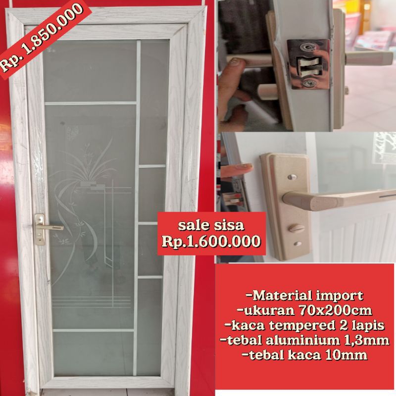 pintu kamar mandi aluminium 70x200cm
