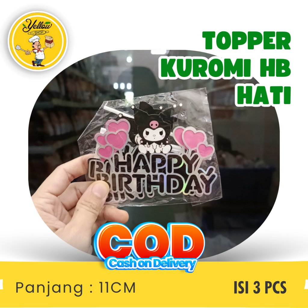 

TOPPER TP.KUROMI HB HATI TKS-0102-HB1 / HIASAN KUE KUROMI