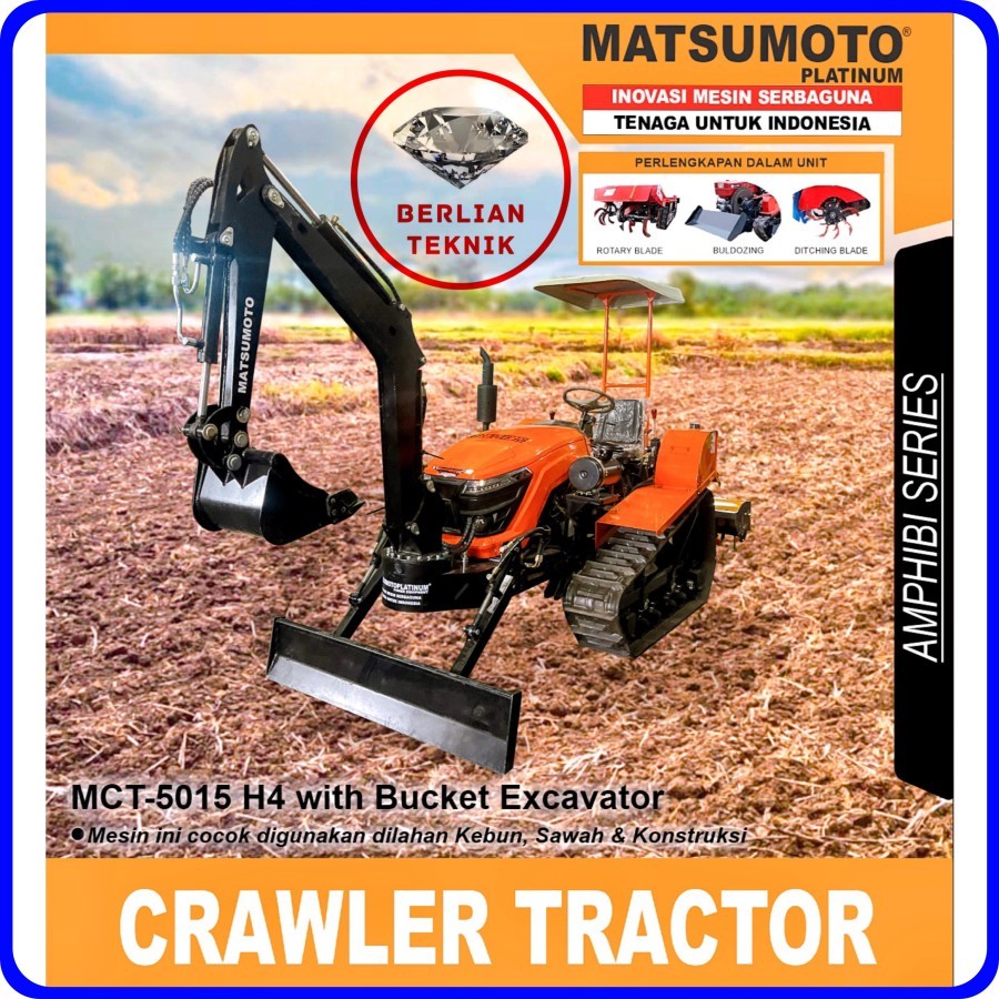 Crawler Tractor Cultivator Traktor Matsumoto MCT 5015 H4 with Bucket Excavator