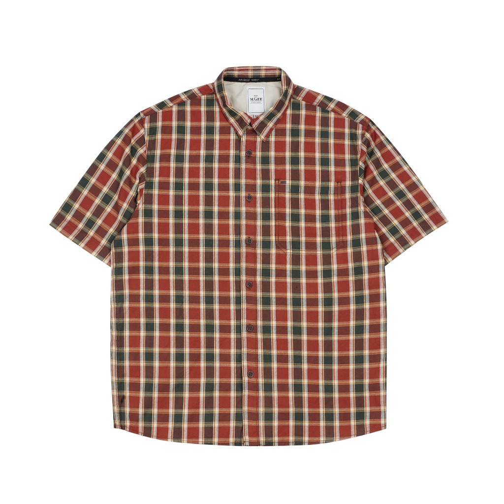 Kemeja Original MGEE - Kemeja Kasual Lengan Pendek Pria Original MGEE Alto CKKR 160 Maroon