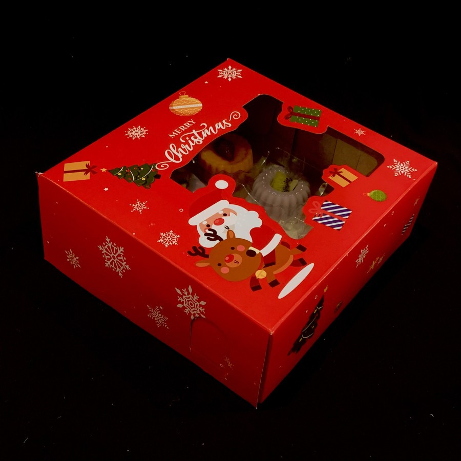 

5 pcs Kardus Natal Box Kotak Kue Cake Dus Packaging Hampers Christmas 25x25x10 cm