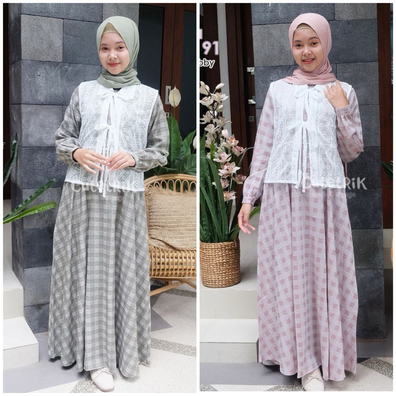 (10-14 tahun) GM 190 I GM 191 Baju Muslim Gamis Anak Remaja Cutetrik Kiana Katun Dobby Brukat Bolero