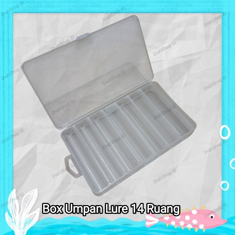 Box Kotak Tempat Umpan Lure Pancing Dua Sisi 14 Ruang - LIXADA