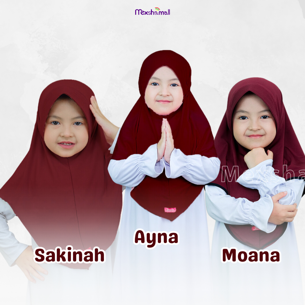 Shamira -  Hijab Anak Perempuan Sakinah Moana Ayna  Jersey Premium |  Umur 3 - 9 Tahun By Shamira