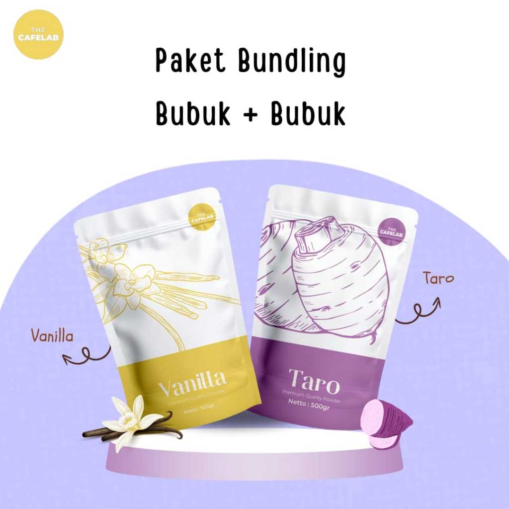 

Bundling Bubuk Minuman Vanilla + Taro Premium 500gr / All Premium dan Terlaris / Cafelab