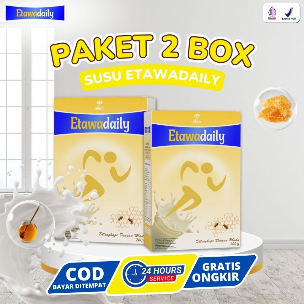 

Susu Etawadaily Bubuk 200 gr Dengan Kandungan Madu Indonesia Sangat Cocok Untuk Terapi Nyeri Sendi