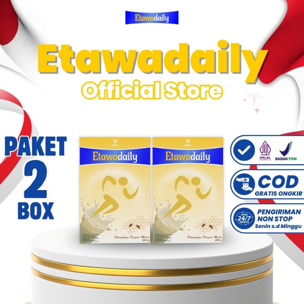 

Susu Etawadaily Bubuk 200 gr Dengan Kandungan Madu Indonesia Sangat Cocok Untuk Terapi Nyeri Sendi