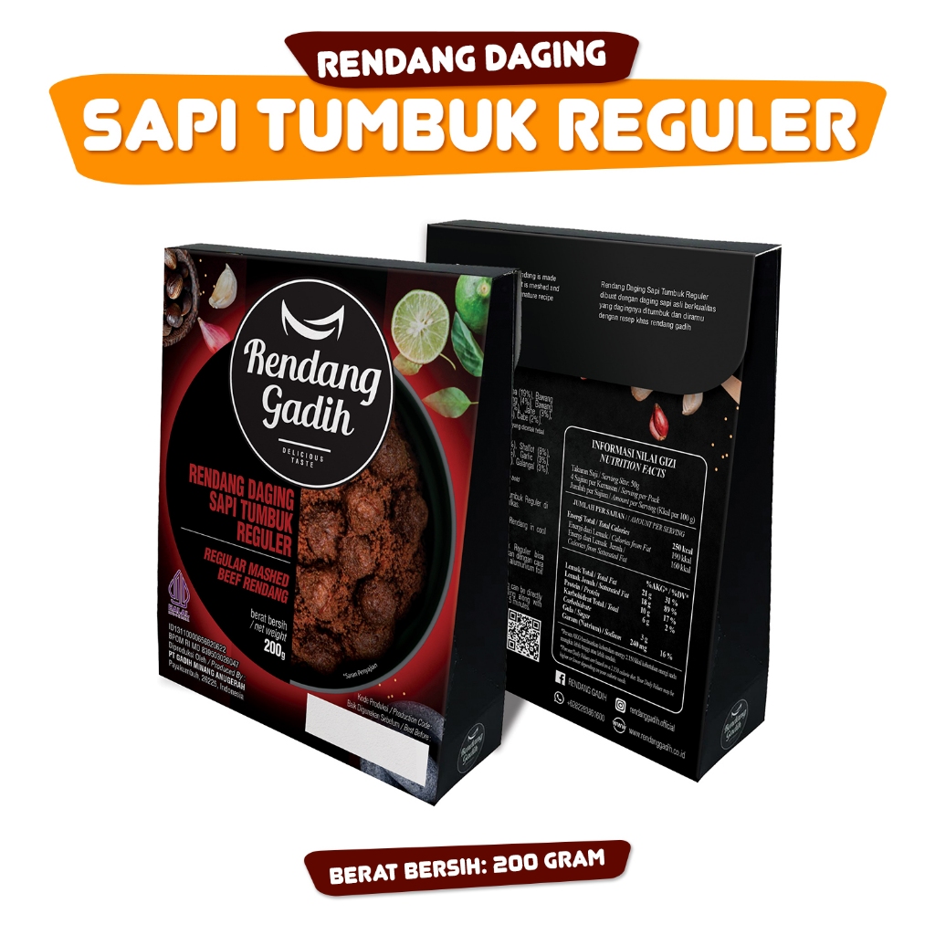 

Rendang Sapi Tumbuk - Tidak Pedas 250g