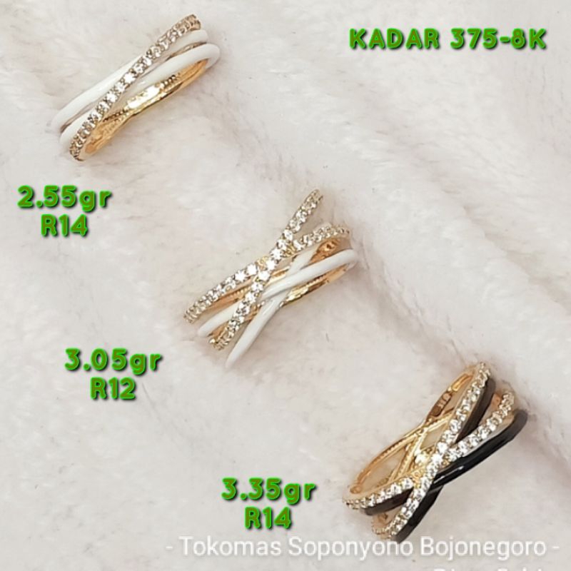 CINCIN SPIRAL FASHIONN KOMBINASI HITAM-PUTIH KADAR 375-8K