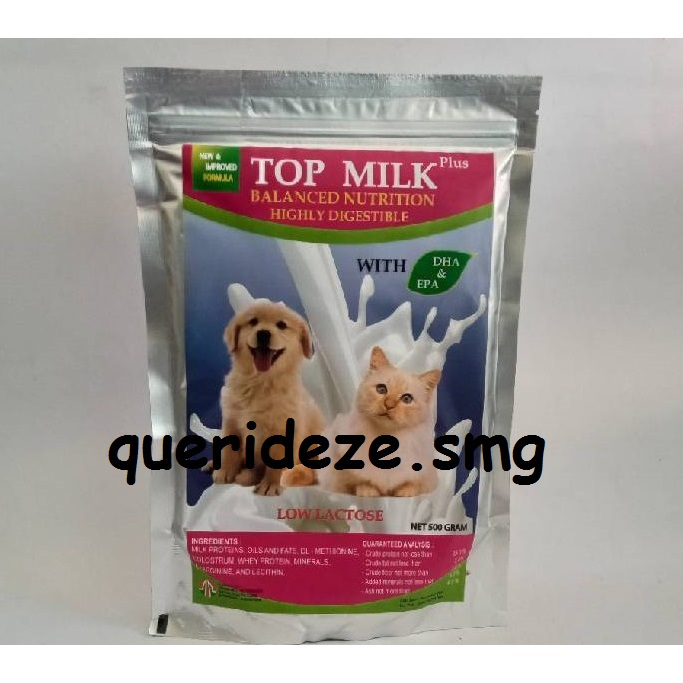 TOP MILK PLUS 500gr BALANCED NUTRITION Susu Kucing & Anjing Yang Mudah Dicerna LOW LACTOSE