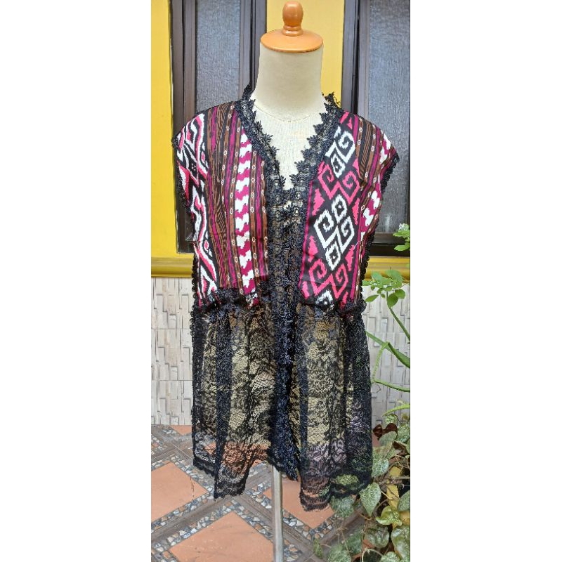 vest agustusan/vest merah putih/vest brukat batik/vest tenun etnik modern/vest kondangan/vest modern