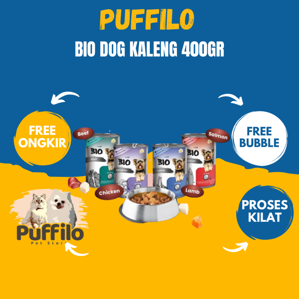 

Wet Food BIO DOG Kaleng 400gr - Makanan Kaleng Basah Anjing 400gr