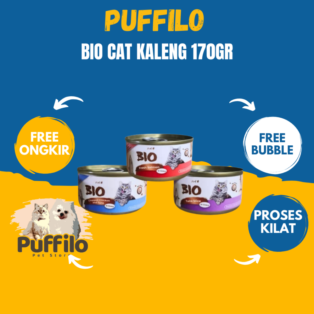 

Bio Cat Kaleng All Varian makanan kucing bio 170gr
