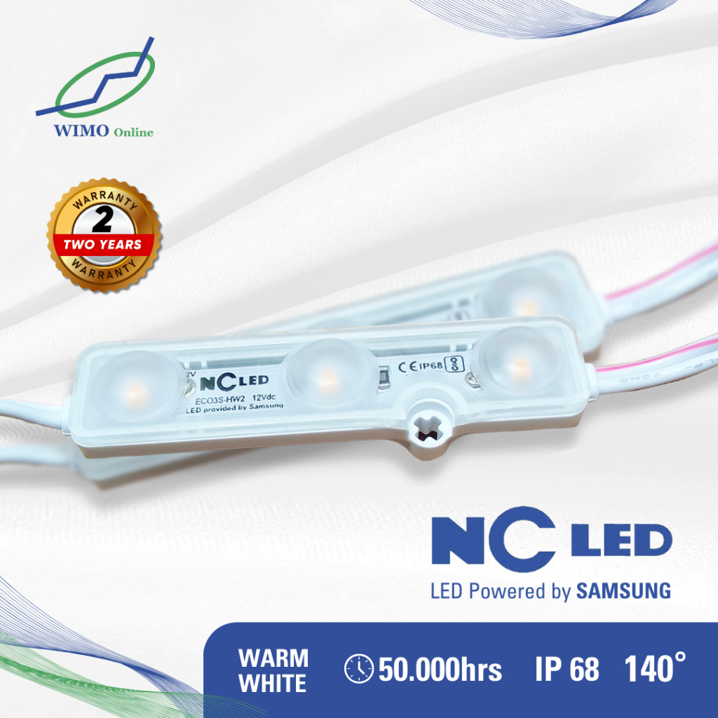 LAMPU MODULE LED 3 MATA NC LED SAMSUNG 2835 DOFF DOVE 1.2W MADE IN KOREA - warm white