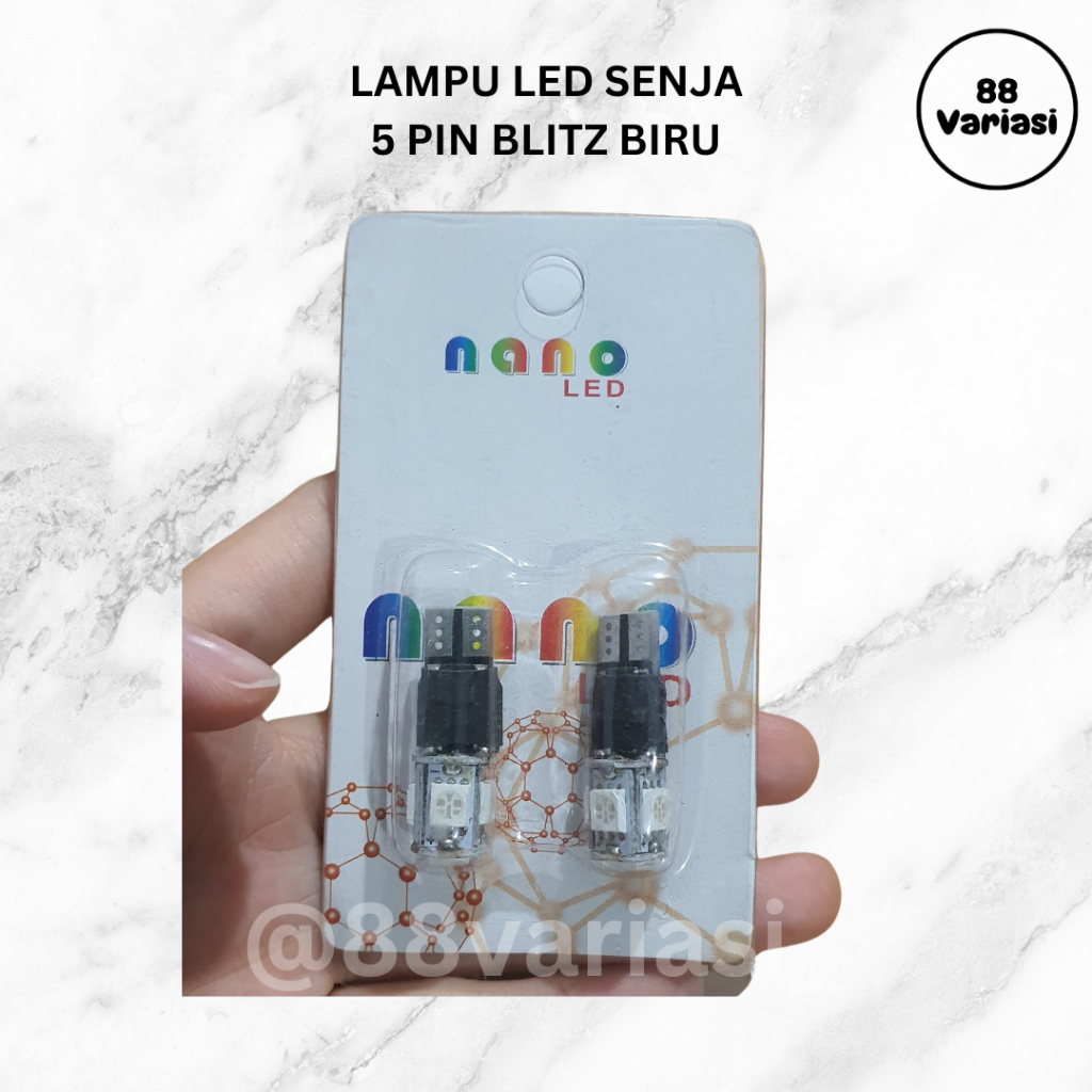 LAMPU SENJA T10 5 PIN FLASH (BIRU)