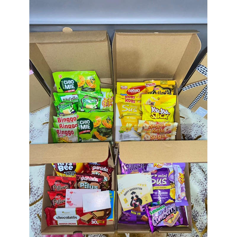 

HAMPERS SNACK BOX MURAH/GIFT SNACKBOX/KADO WISUDA/KADO ULANGTAHUN
