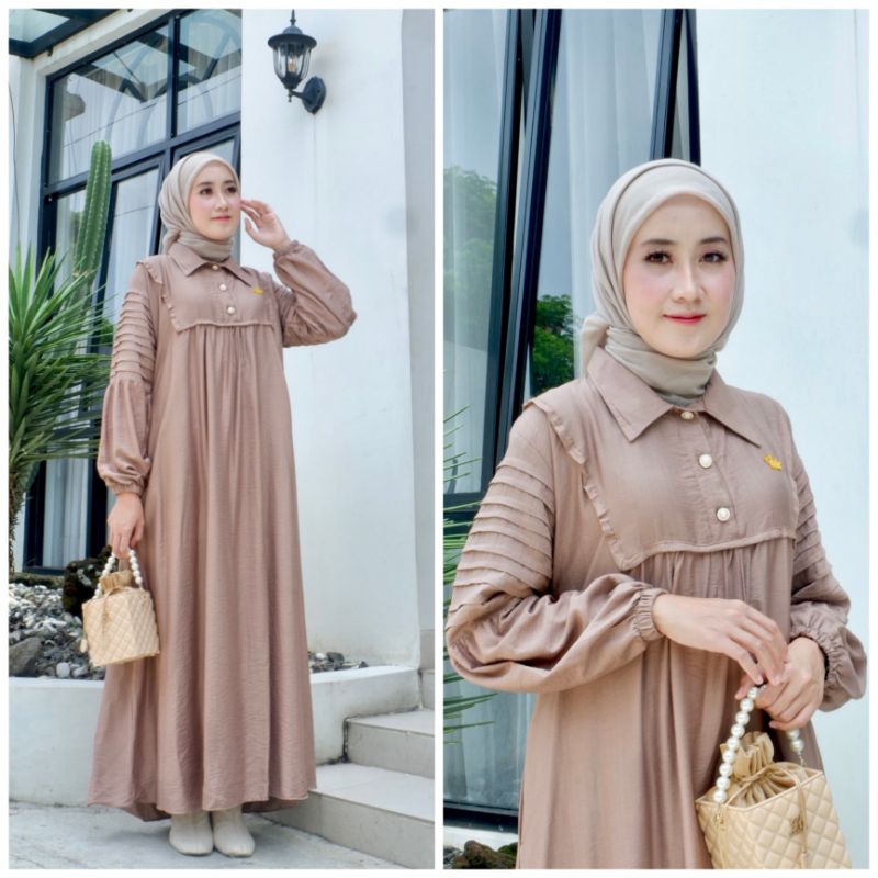 Naura Dress Polos Linen // Dress Polos Terbaru