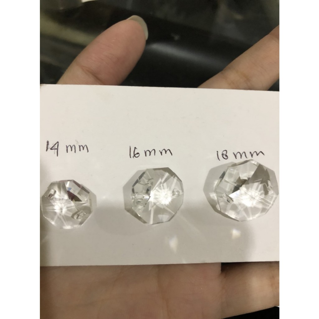 Aksesoris Kristal lampu hias lilin chandelier oktagon 2 lubang 16 mm